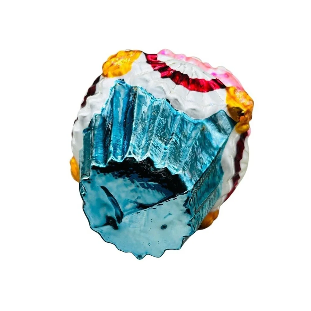 Christopher Radko Christmas‎ Cupcake Glass Ornament Multicolor